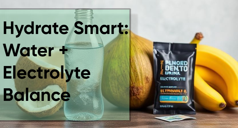 Water and electrolyte sources like coconut water and bananas for balanced hydration, a key summer health tip.