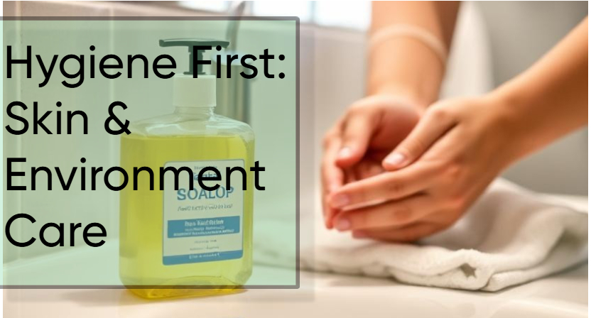 Maintaining hygiene with antibacterial soap and clean environment to prevent summer skin issues - essential summer health tip.