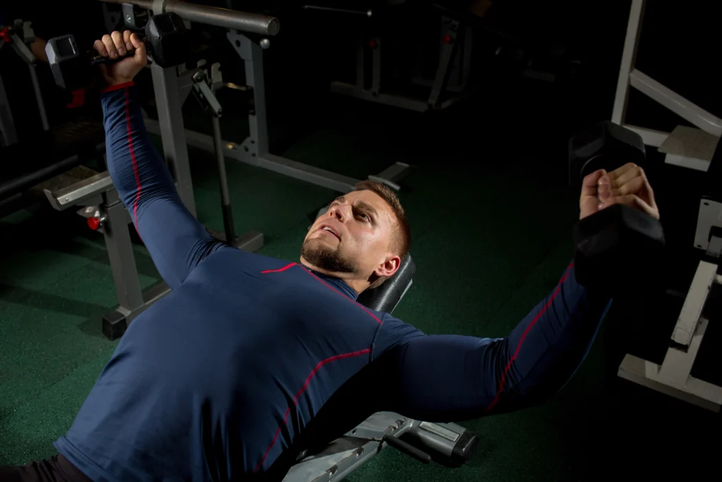 Lying Dumbbell Triceps Extension for Tricep Workouts with Dumbbells