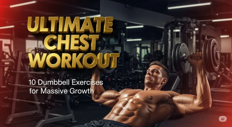 Professional athlete performing chest exercises with dumbbells - Ultimate guide to building pectoral muscles