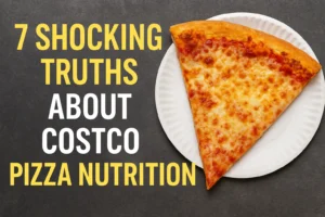 Costco Pizza Nutrition with cheese pizza slice on plate